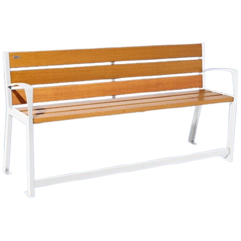 Banc senior eco-resp silaos 6 lames chêne clair sans accoudoirs lg 1800 mm blanc