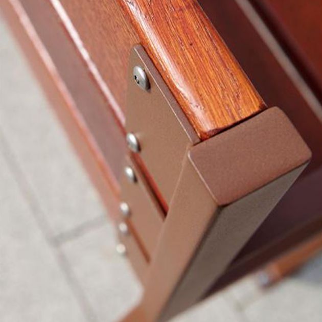 Banc senior eco-resp silaos 6 lames chêne clair sans accoudoirs lg 1800 mm fixation laterale dossier