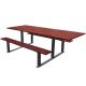 Table pique-nique PMR compact effet acajou et acier