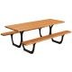 Table de pique-nique en bois lasuré chêne et acier