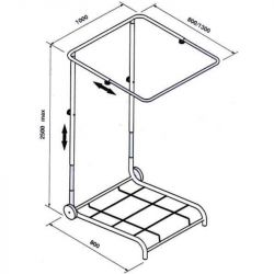 Support sac poubelle mobile grand volume 1000 à 2500 L