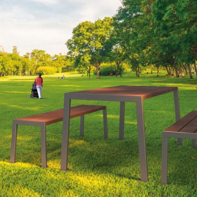 Table de pique-nique plastique recyclé et acier Table de pique-nique plastique recyclé et acier