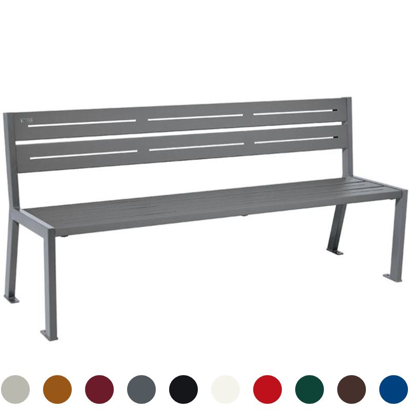 Banc public en acier 180 cm SILAOS couleurs Banc public en acier 180 cm SILAOS couleurs