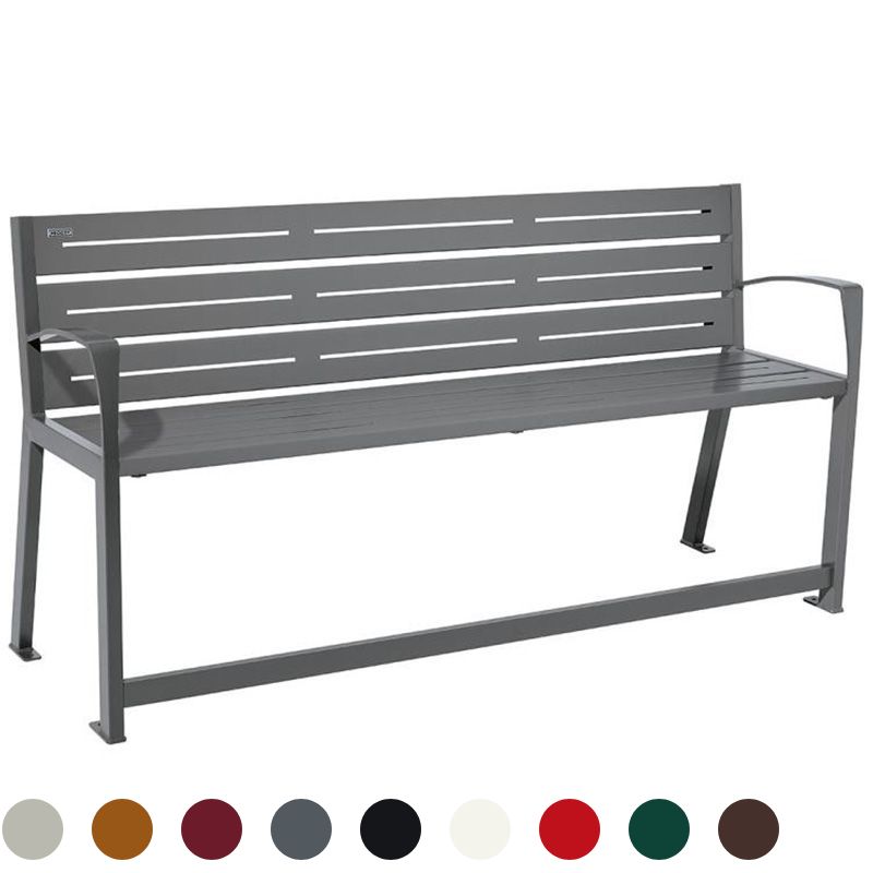 Banc public avec accoudoirs et repose pieds 180 cm SILAOS Banc public avec accoudoirs et repose pieds 180 cm SILAOS