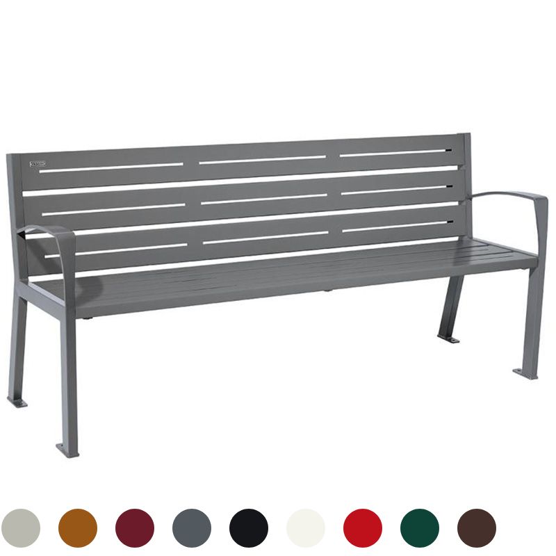 Banc acier avec accoudoirs 180 cm SILAOS Banc acier avec accoudoirs 180 cm SILAOS