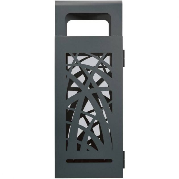 Poubelle publique vigipirate anti-nuisibles Cybel 110 L gris cote Poubelle publique vigipirate anti-nuisibles Cybel 110 L gris cote