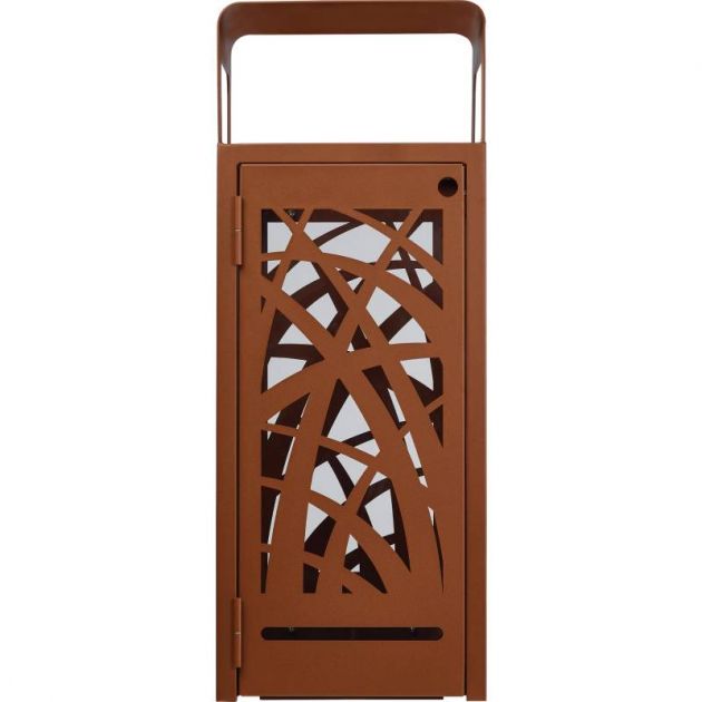 Poubelle publique vigipirate anti-nuisibles Cybel 110 L corten face Poubelle publique vigipirate anti-nuisibles Cybel 110 L corten face