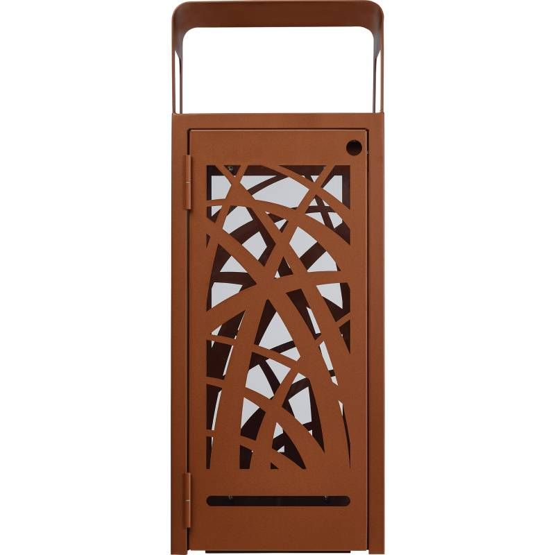 Poubelle publique vigipirate anti-nuisibles Cybel 110 L corten face Poubelle publique vigipirate anti-nuisibles Cybel 110 L corten face
