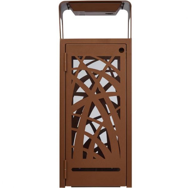 Poubelle cendrier vigipirate anti-nuisibles Cybel 110 L corten face Poubelle cendrier vigipirate anti-nuisibles Cybel 110 L corten face