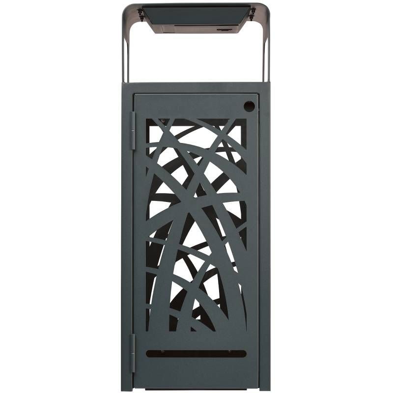 Poubelle cendrier vigipirate Cybel 110 L gris face Poubelle cendrier vigipirate Cybel 110 L gris face