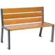 Banc public en bois 120 cm chêne et acier