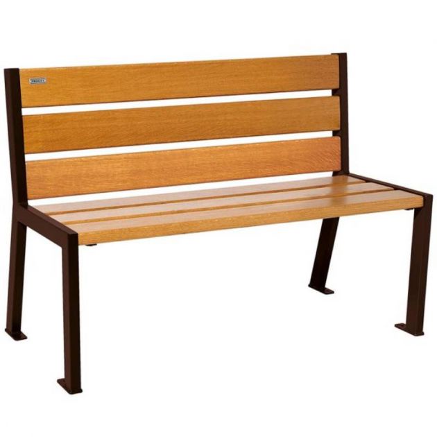Banc public bois 3 places marron