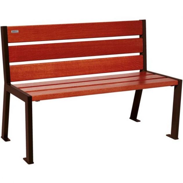 Banc acier et acajou 120 cm SILAOS marron