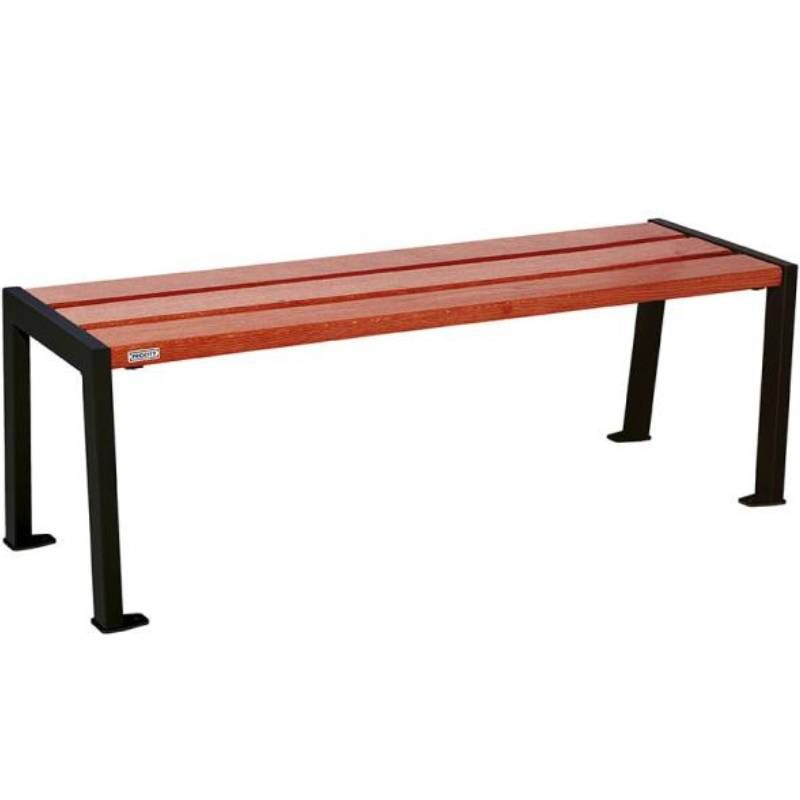 Banquette publique en acier et acajou 120 cm SILAOS noir Banquette publique en acier et acajou 120 cm SILAOS noir
