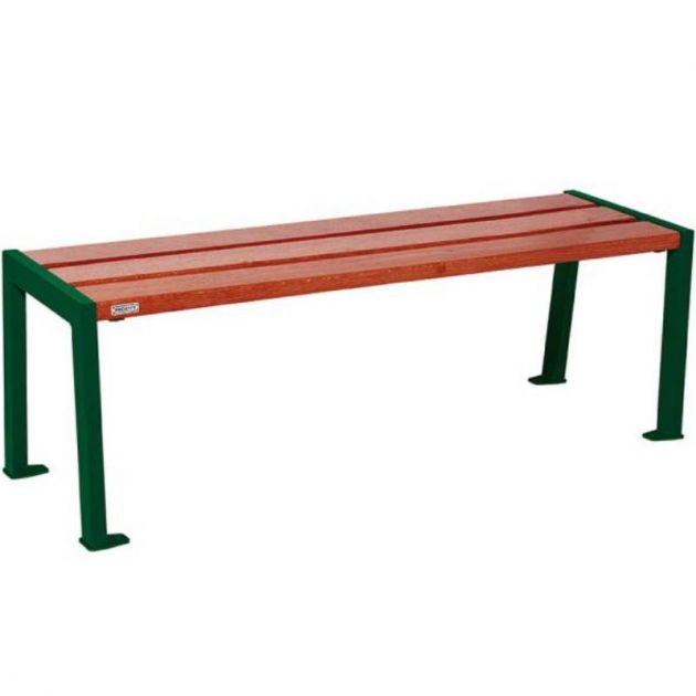 Banquette publique en acier et acajou 120 cm SILAOS vert Banquette publique en acier et acajou 120 cm SILAOS vert