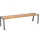Banc public sans dossier en bois 180 cm chêne et acier