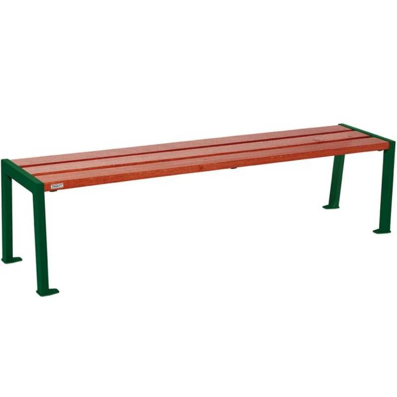Banquette publique bois lasuré acajou et acier 180 cm SILAOS vert