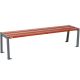 Banc public sans dossier bois 180 cm lasuré acajou et acier Silaos