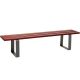 Banc public sans dossier bois exotique et acier 180 cm