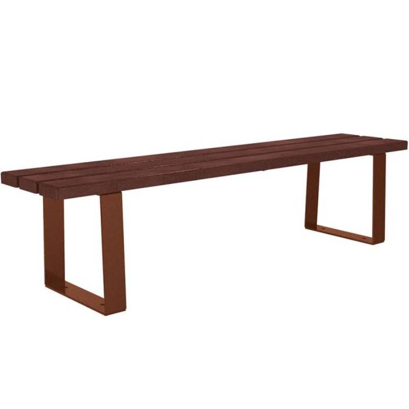 Banquette publique plastique recyclé et acier 180 cm RIGA corten Banquette publique plastique recyclé et acier 180 cm RIGA corten