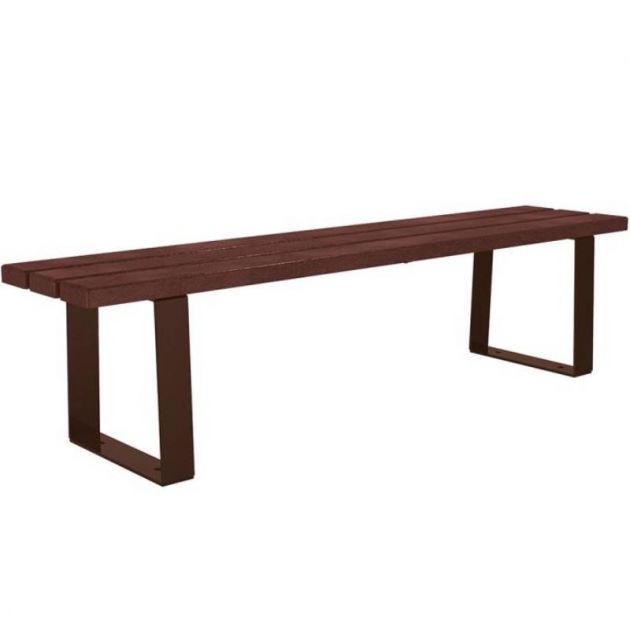 Banquette publique plastique recyclé et acier 180 cm RIGA marron Banquette publique plastique recyclé et acier 180 cm RIGA marron
