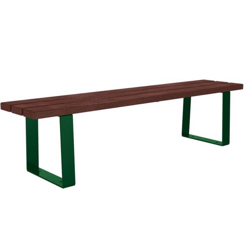 Banquette publique plastique recyclé et acier 180 cm RIGA vert Banquette publique plastique recyclé et acier 180 cm RIGA vert