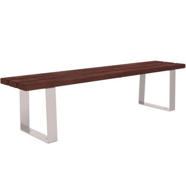 Banquette publique plastique recyclé et acier 180 cm RIGA gris Banquette publique plastique recyclé et acier 180 cm RIGA gris