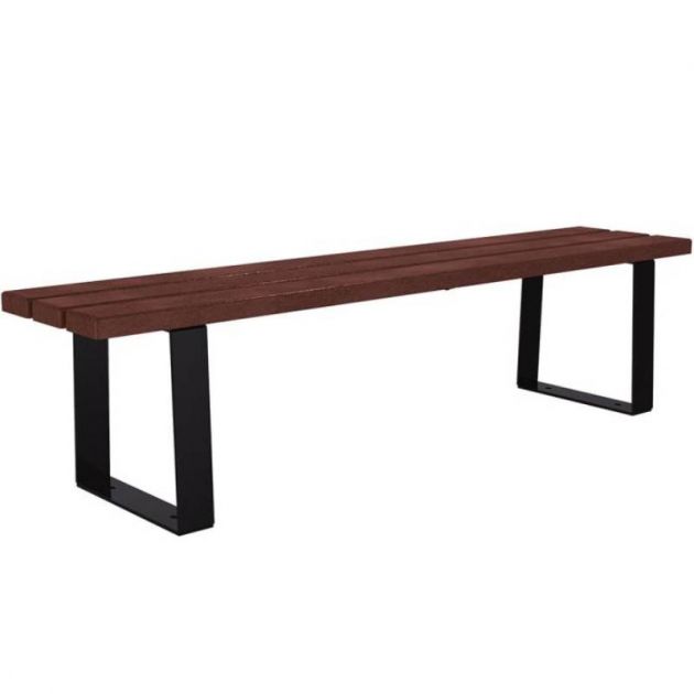 Banquette publique plastique recyclé et acier 180 cm RIGA noir Banquette publique plastique recyclé et acier 180 cm RIGA noir