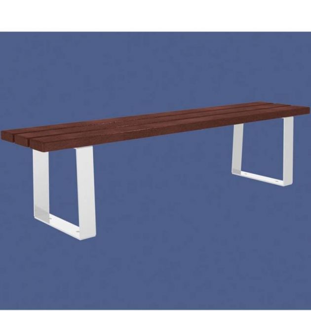 Banquette publique plastique recyclé et acier 180 cm RIGA blanc Banquette publique plastique recyclé et acier 180 cm RIGA blanc