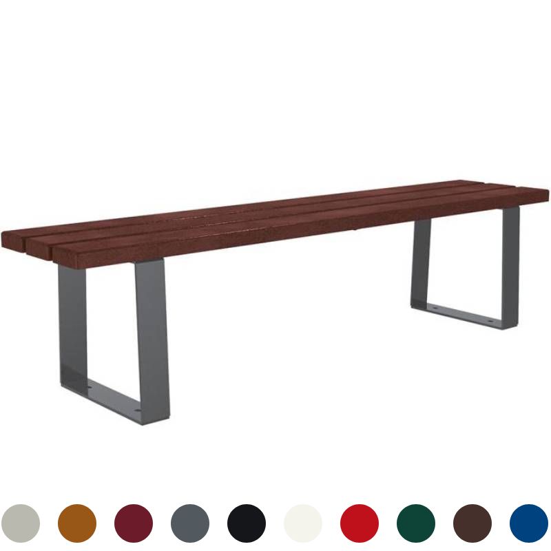 Banquette publique plastique recyclé et acier 180 cm RIGA Banquette publique plastique recyclé et acier 180 cm RIGA