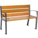Banc public bois avec accoudoirs 120 cm chêne et acier