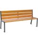 Banc public bois 180 cm chêne et acier