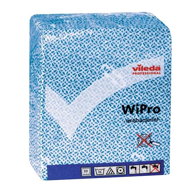 Lavette non-tissée antibactérienne Wipro Antibac Vileda - lot de 20