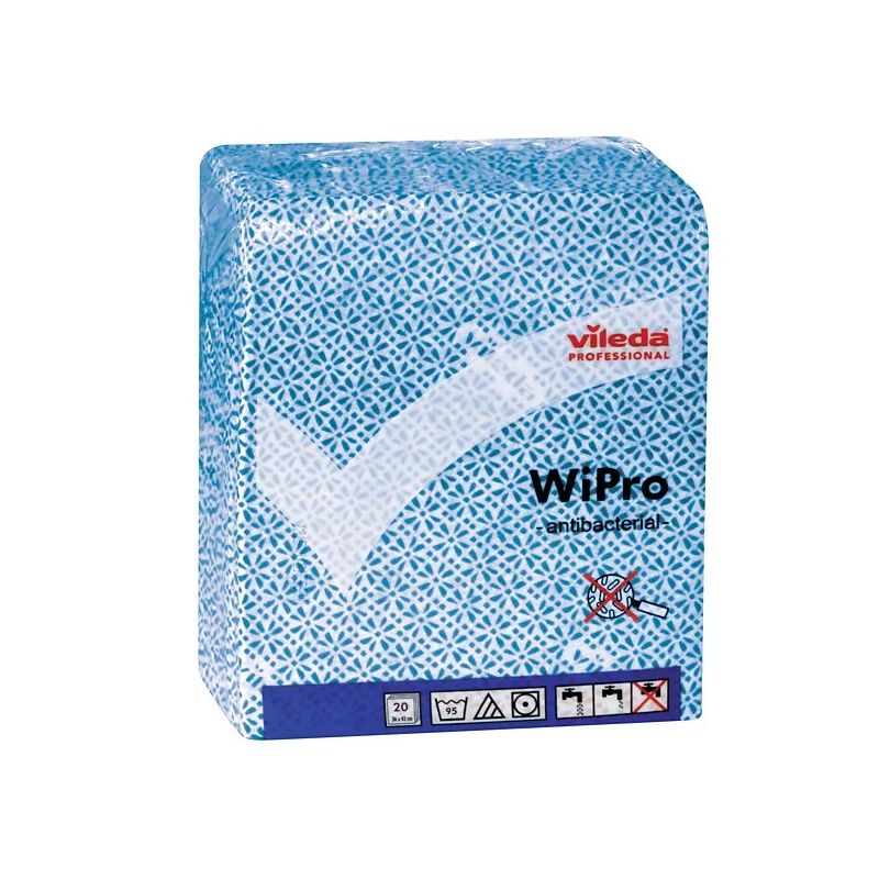 Lavette non-tissée antibactérienne Wipro Antibac Vileda - lot de 20