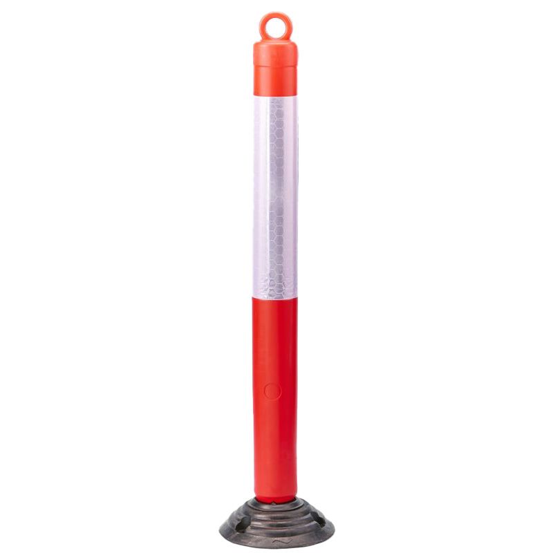Poteau de signalisation sur base flexible avec anneau passe chaîne 120cm Poteau de signalisation sur base flexible avec anneau passe chaîne 120cm