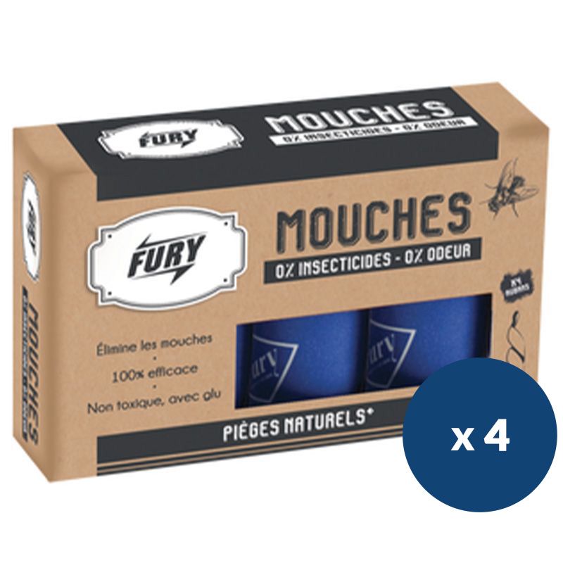 Ruban attrape mouche écologique Fury x 4 Ruban attrape mouche écologique Fury x 4