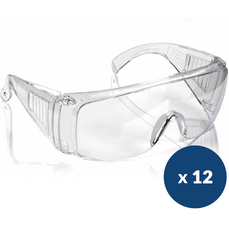 Lunette de protection transparente anti eclaboussure x 12