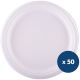 Assiette jetable fibre de canne ronde x50