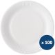 Assiette jetable blanche carton biodégradable x100