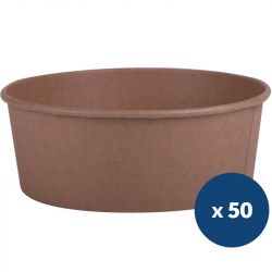Bol carton kraft brun 1300 ml Ø18,5 cm x50