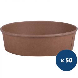 Bol carton kraft brun 1000 ml Ø18,5 cm x50