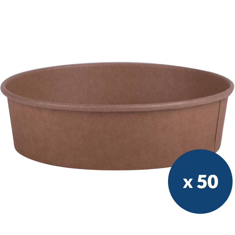 Bol carton kraft brun 1000 ml Ø18,5 cm x50 Bol carton kraft brun 1000 ml Ø18,5 cm x50