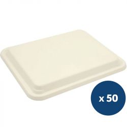 Couvercle plateau repas fibre de canne 5 compartiments x50