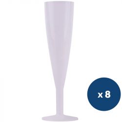 Flûte réutilisable incassable PP 13 cl x8