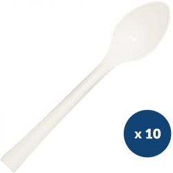 Petite cuillère réutilisable blanche PP 14 cm x10