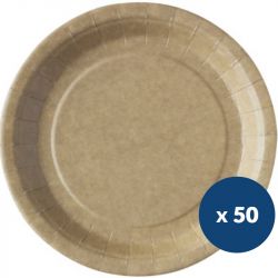 Assiette jetable kraft biodégradable x50