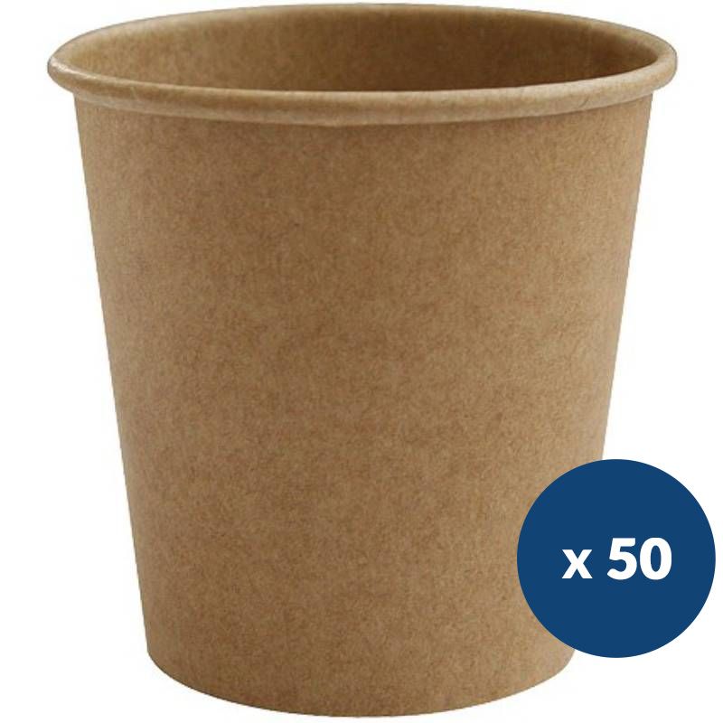 Gobelet carton kraft chaud froid x50 12cl