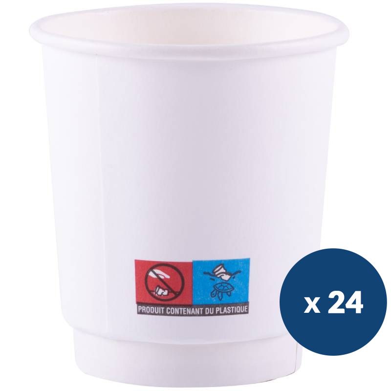 Gobelet en carton double paroi 28 cl x24