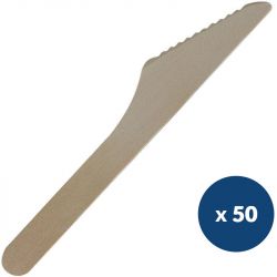 Couteau en bois jetable 165 mm x 50
