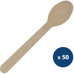 Grande cuillère en bois jetable 160 mm x50